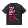 LAWLESSROW Girls Just Wanna Have Fundamental Human Rights Vintage Acid Wash Tee